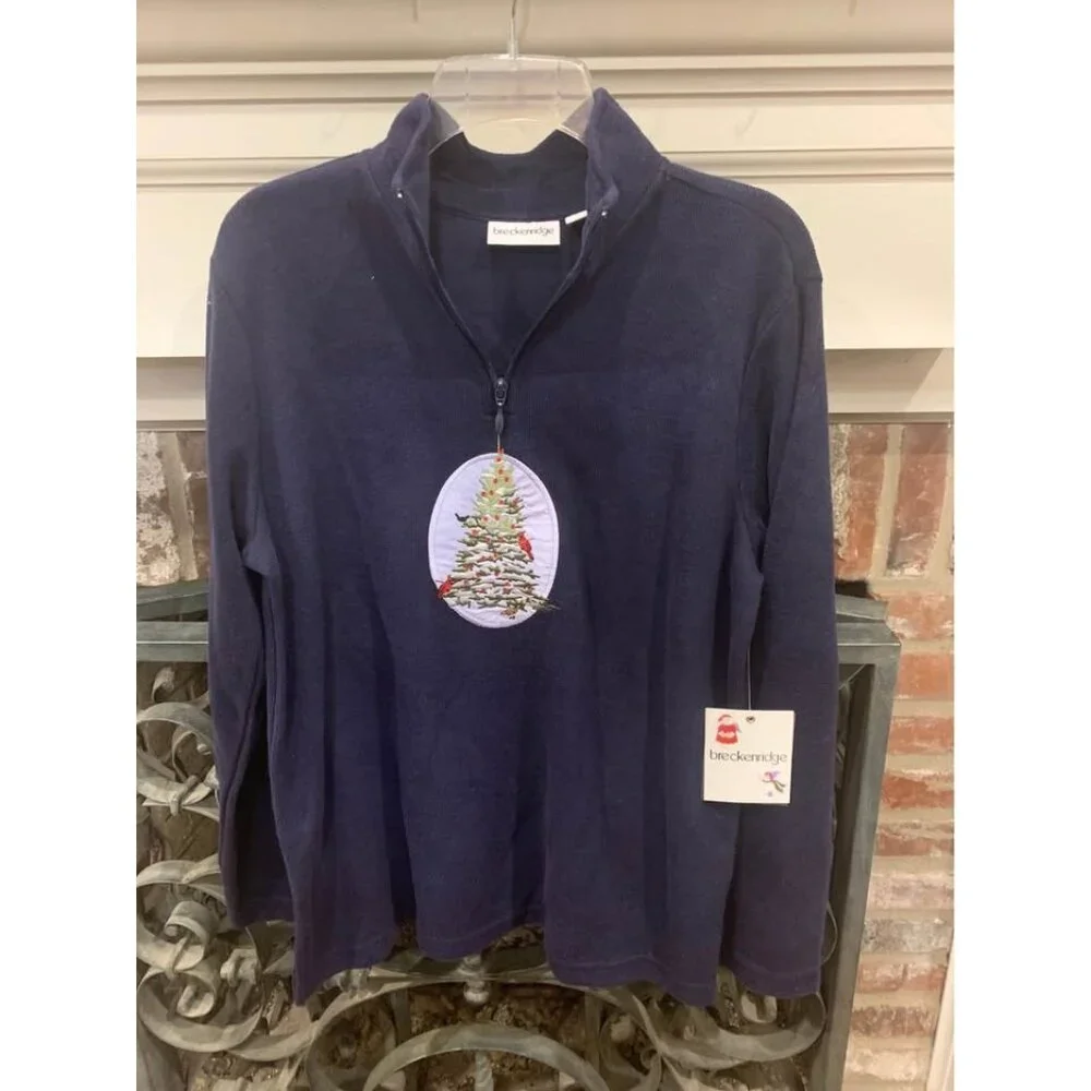 NWT Breckenridge adult medium winter / Christmas sweater, quarter zip (bin U)